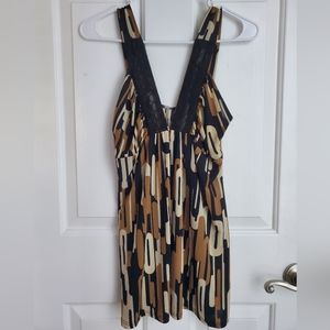Brown, Tan, Black Dress Tank